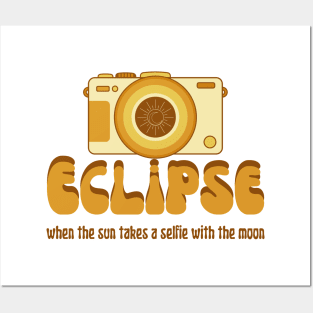 Lunar or solar eclipse photography. Vintage/retro selfie. Posters and Art